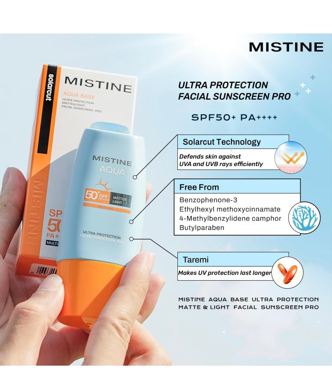 Mistine Aqua base Matte & lightweight 50SPF PA+++