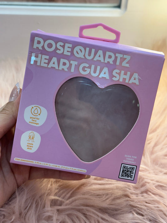 Rose Quartz Heart Gua Sha