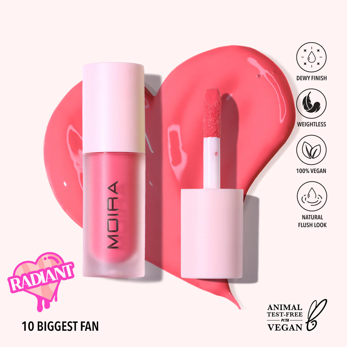 Moira liquid Blush Tono 10 Biggest Fan