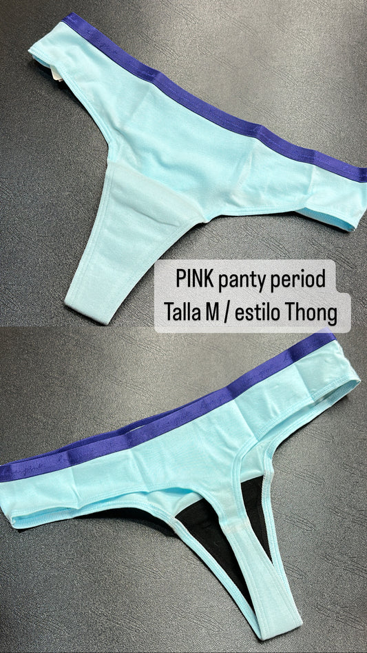 PINK panty period Thong Blue