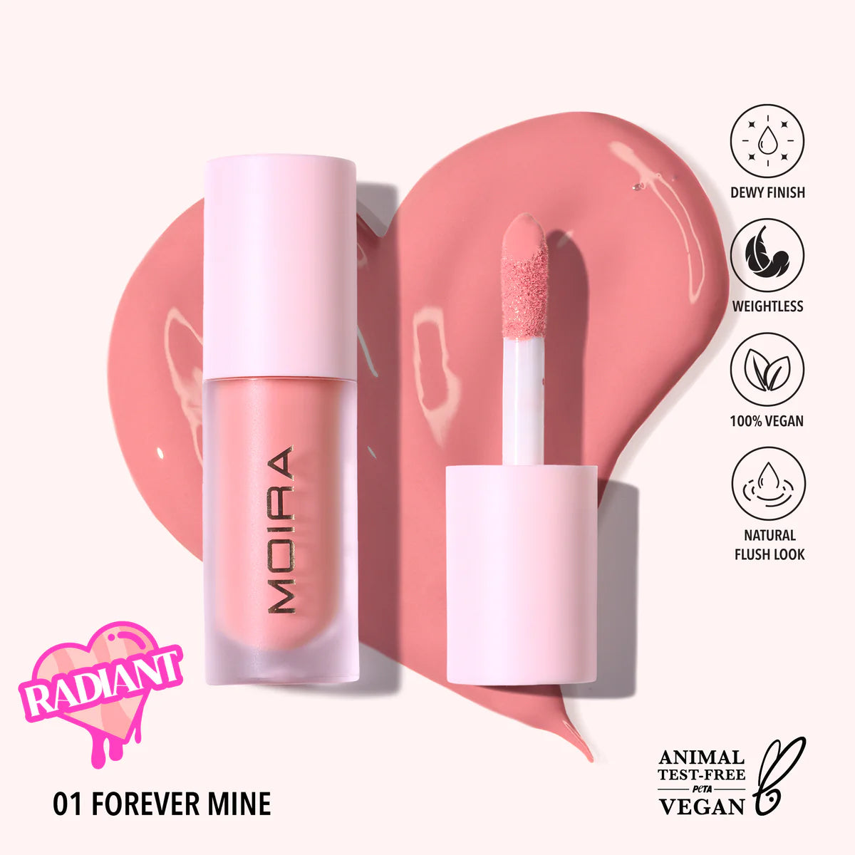 Moira liquid blush 01 Forever mine